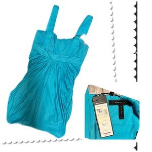 BCBG Cyan/Teal pleated mini dress! Brand new!